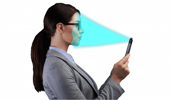 businesswoman-using-smartphone-face-recognition-QSZTH9G